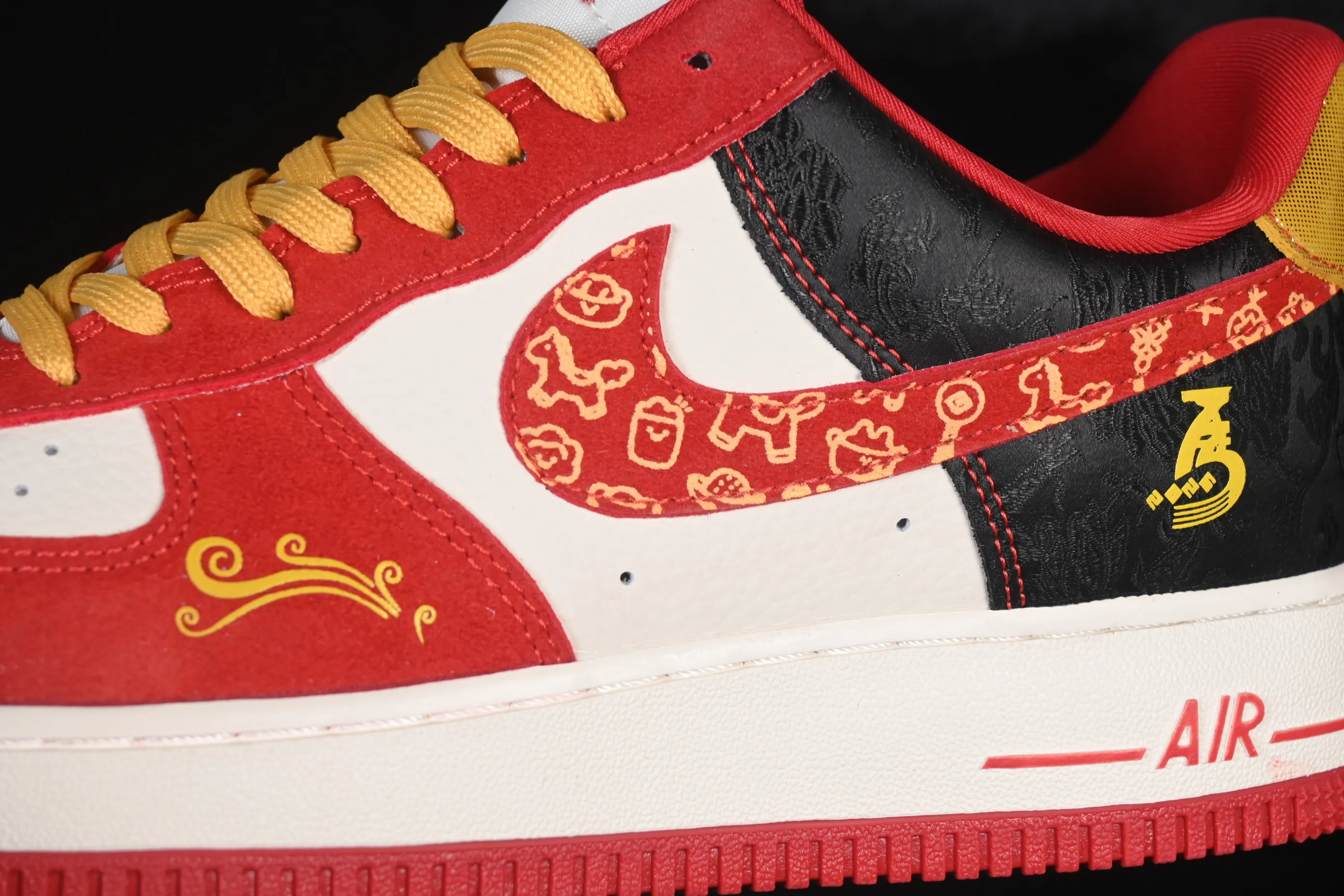 All categories Nk Air Force 1 Air Force series Nk Air Force 1 Low Air Force low-top Nike Air Force 1'07 Low Year of the Horse limited edition black and red Chinese style Air Force 1 low-top casual sneakers DF0188-133